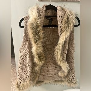 Faux Fur Trimmed Sweater